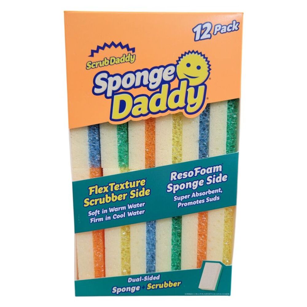 Scrub Daddy Sponge Daddy Cleaning Sponges, Multi-Color, 12 ct.
